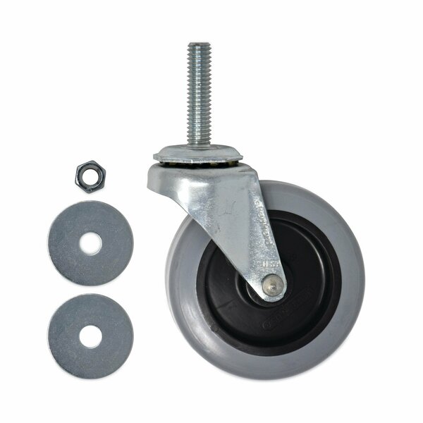 Rubbermaid Commercial Replacement Bayonet-Stem Swivel Casters, Threaded Stem 0.26 in.x2 in., 3 in. Hard Urethane Wheel, Gray FG3530L10000